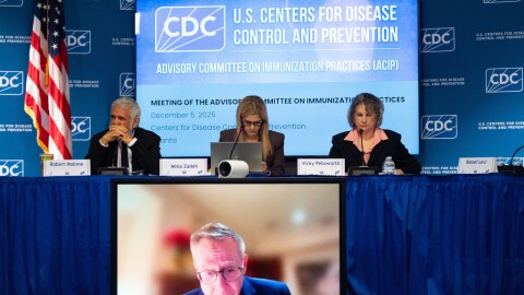 The CDC Advisory Committee on Immunization Practices meets in Atlanta on Friday, Dec. 5, 2025 to consider changes in hepatitis B vaccine recommendations for infants.