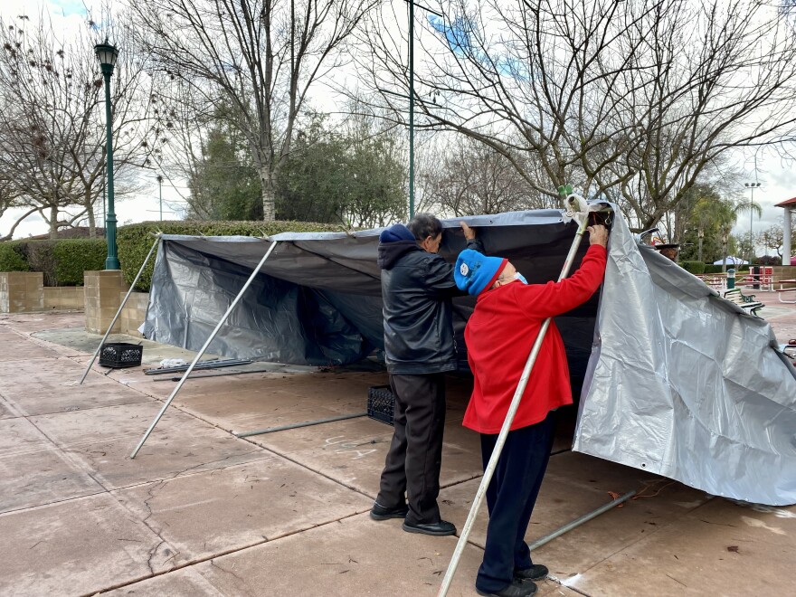 Vendors began setting up their tent on Tuesday, ahead of the start of the festival Thursday.