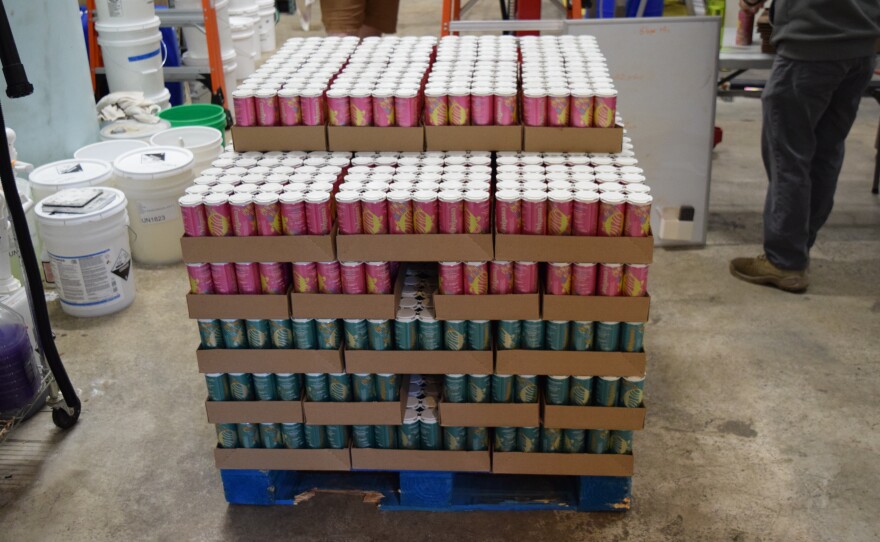 Odyssea Sangria makes a rosé, white (both pictured on the pallet above) and red sangria.