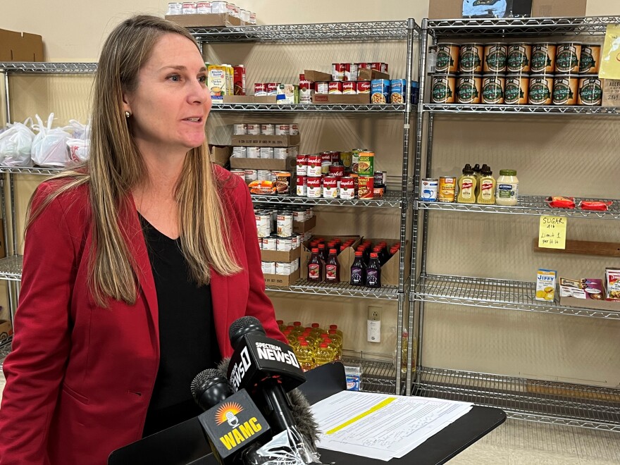 Food Pantries’ Executive Director Natasha Pernicka at the St. Vincent de Paul Pantry on Albany's Madison Avenue, December 14, 2022