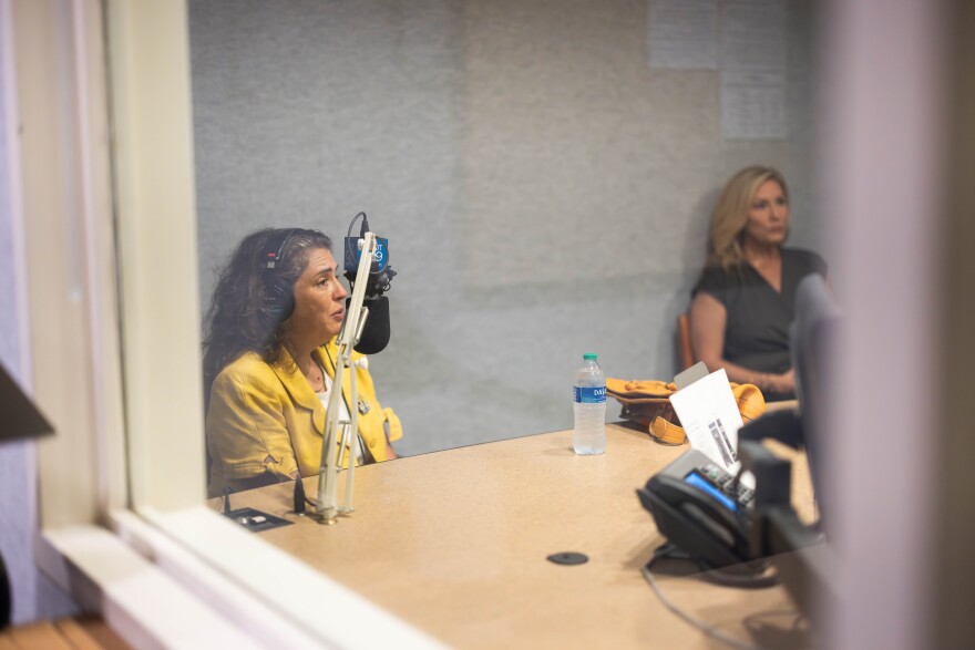 Mayor Indya Kincannon, Jacqui Sieber, and Kristen Farley speak during an interview on WUOT