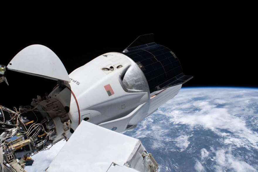  SpaceX's Crew-1 capsule docked at the International Space Station. 