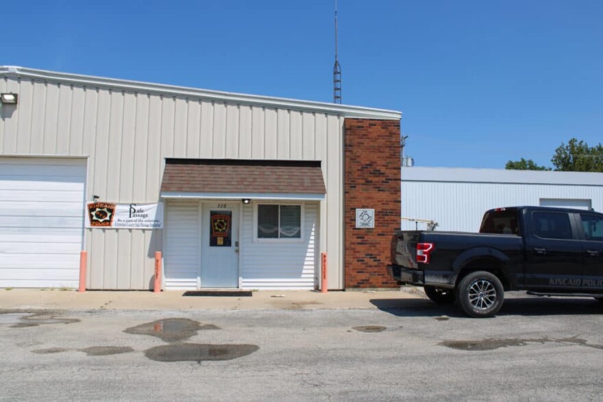 The Kincaid Police Department headquarters on Aug. 9, 2024. The village of around 1,300 previously employed Sean Grayson, the sheriff's deputy charged with murdering Sonya Massey. While at Kincaid, he had a criminal case thrown out after recommending felony drug charges against a man he admitted evidence didn't exist for.