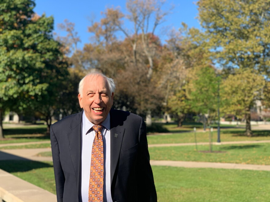 Dr. Donald Wuebbles presented during "Tackling Climate Change in the Rural Midwest," a summit at Bradley University on Nov. 5, 2021.