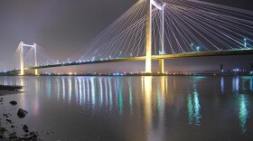 Ed Hendler Memorial Bridge (aka the Cable Bridge) across the Columbia River between Pasco and Kennewick, WA.