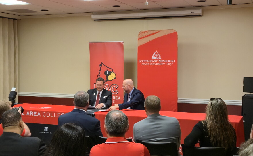 Mineral Area College and Southeast Missouri State University sign a Partnership Agreement giving students more access to educational and support services.