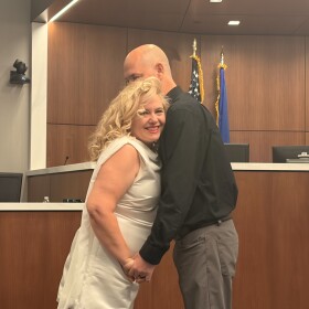 Holly Vukich and Eric Hoover tied the knot at the Wuakesha County Courthouse ahead of Valentine's Day.