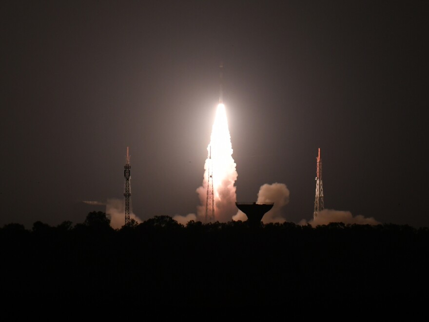 Experts believe the target of Wednesday's anti-satellite test was India's Microsat-R, which is shown here launching in January.
