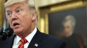 President Donald Trump, with a portrait of President Andrew Jackson behind him, speaks in the Oval Office of the White House, Friday, July 21, 2017, in Washington. (Alex Brandon/AP)