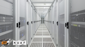 A server room in a data center.