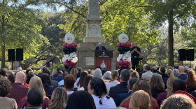 President Michael Amiridis speaking at the State of the University in the USC Horseshoe on September 9, 2026.