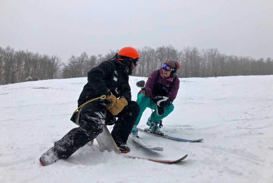 Vermont Public Radio reporter Nina Keck, a lifelong skier, took her first jack jump lesson with Wasielewski at the Mount Snow resort in Vermont last week.