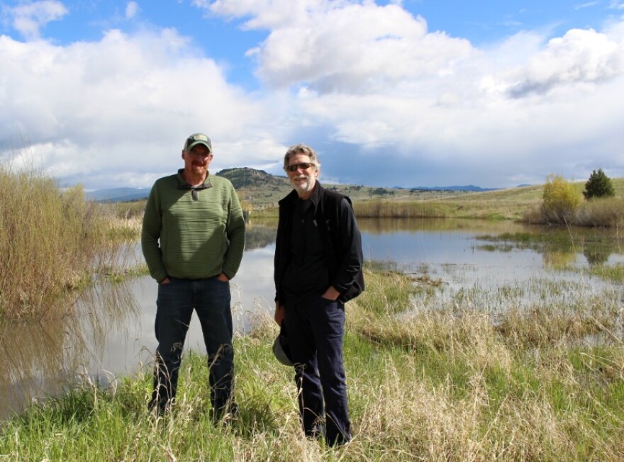 Eric Hassler (L) and Jon Sesso (R) are Butte-Silver Bow's Superfund operations manager and coordinator, pictured here at Catch Basin 8. May 28, 2019.