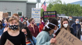 Protesters gather in Bethel to support the Black Lives Matter movement on June 2, 2020.