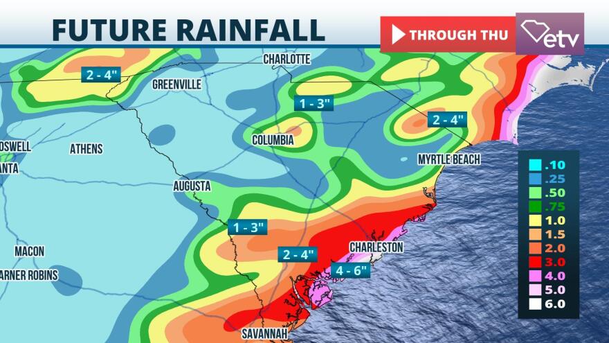 Future Rainfall Through Thursday