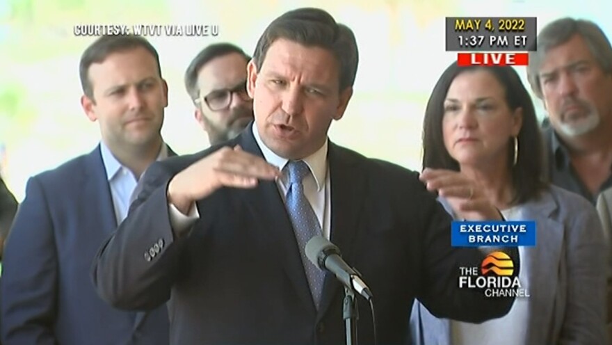 Gov. Ron DeSantis speaks at the news conference