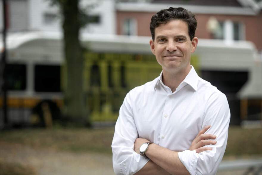 Patrick Roath is running in Massachusetts' Eighth District, for U.S. Congress. (Robin Lubbock/WBUR)