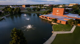 Gee Lake is located on near the main entrance on the west side of the Texas A&M University-Commerce campus.
