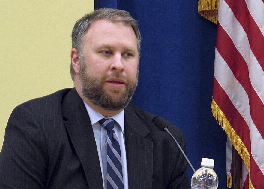 Then-Ohio Republican Party chair Matt Borges participates in a question-and-answer session in Columbus, Ohio on Feb. 11, 2016. 