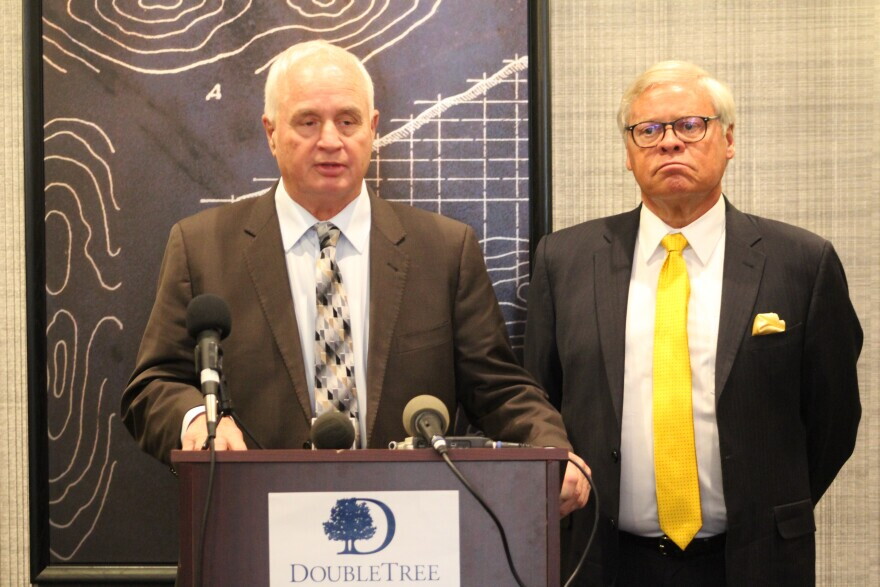 Senators Alting and Niemeyer discuss their bill creating a removal process for township trustees at a press conference in early January