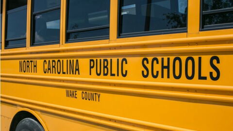 Image of a Wake County Schools' bus.
