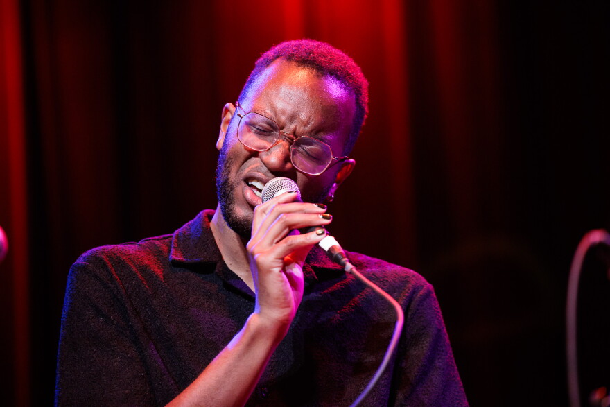Vocalist Michael Mayo performs for workshop participants at 2026 Jazz Port Townsend.