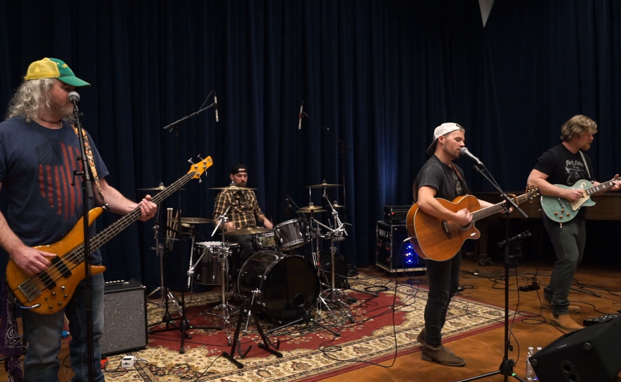 Ryan Craig Band performing live in WNIJ's Studio A