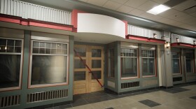 Some of the businesses inside the Kodiak Marketplace, like the new grocery outlet and restaurant are yet to be announced but already have spots for signs. (Brian Venua/KMXT)