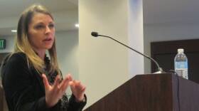 Jessica Conlon of TNTP, presents the organization\â€™s recommendations to improve Indiana\â€™s teacher evaluation system