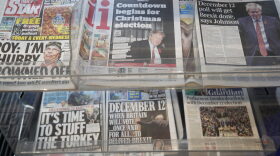 Newspaper front pages referring to the upcoming general election are displayed at a newsagent in London, Wednesday, Oct. 30, 2019. (Frank Augstein/AP)
