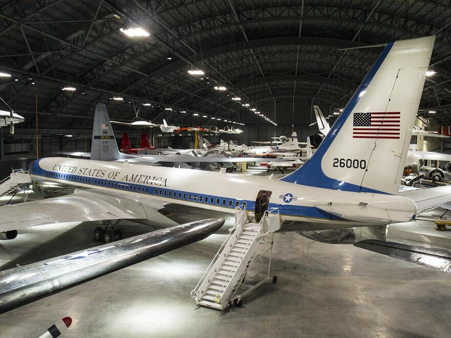 The Boeing VC-137C SAM 26000 at the National Museum of the United States Air Force. When presidents from John F. Kennedy to Bill Clinton were aboard, it was also known as Air Force One.