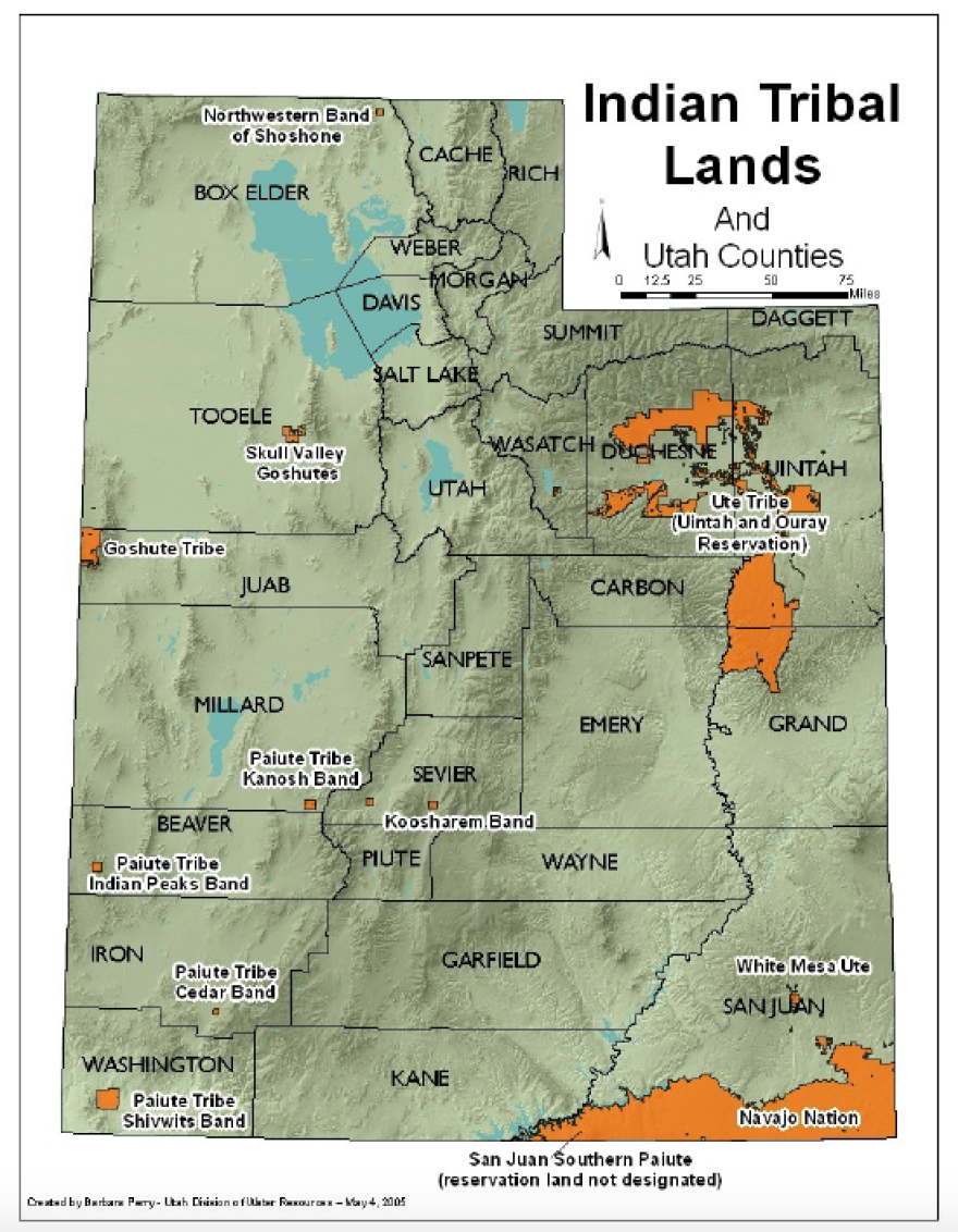 Utah Tribal lands map