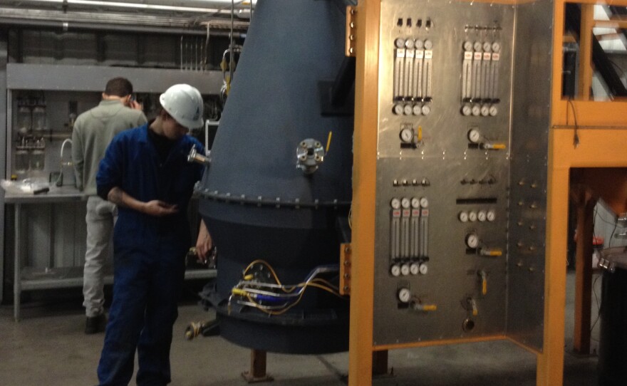 Sierra Energy is testing a reactor that makes fuel in a warehouse at an old Air Force base near Sacramento, Calif.