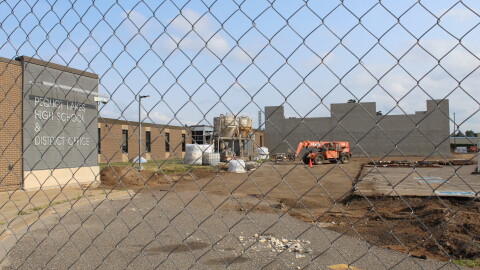 Pequot Lakes' main campus is under construction July 21, 2026. Voters approved a building referendum in April 2025.