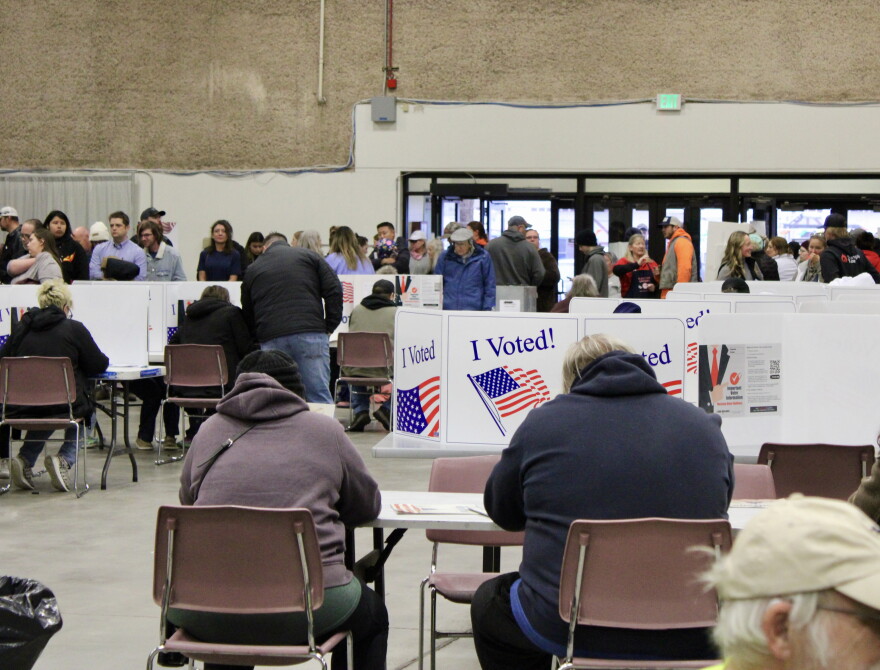 Some voters at the Cascade County fairgrounds had waited upwards of 6 hours to cast a ballot at around 4 p.m. on Nov. 5, 2024.