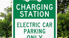 Electric vehicle charging station sign