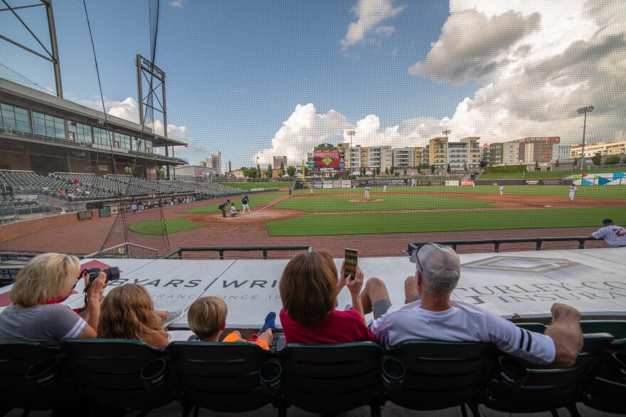 Dozens of fans turned out to watch the Red Sox amateur baseball team tangle with the Yankees at Regions Field in Birmingham, Ala. The teams are part of an over-35 league showcasing their skills at a ballpark normally used by the Birmingham Barons minor league baseball team.