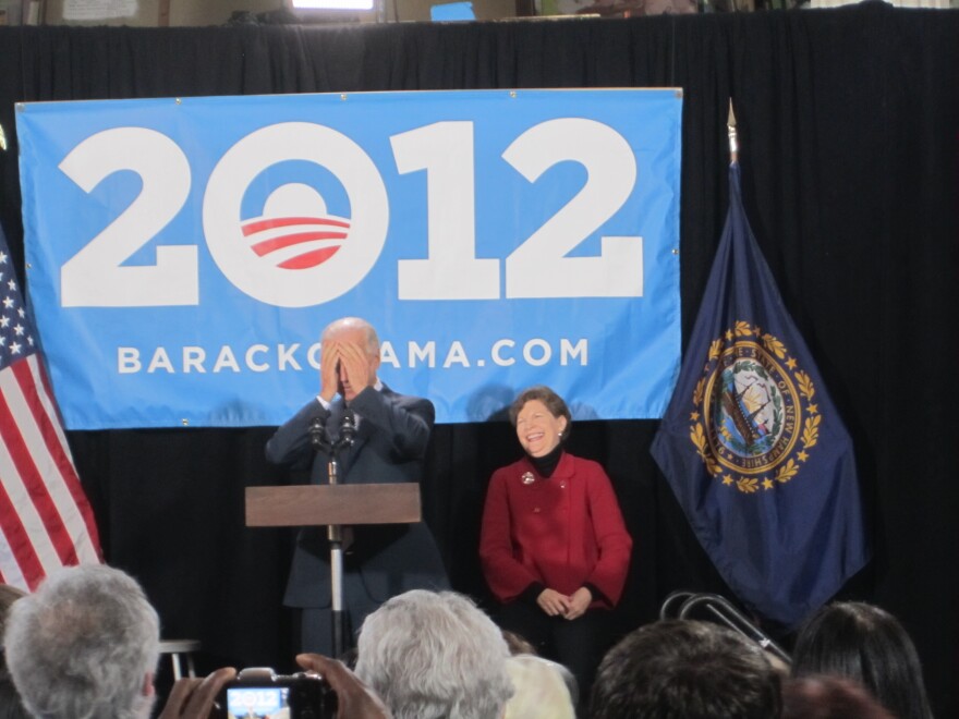 Joe Biden puts head in hands as he jokingly confesses how long he has been in Washington.