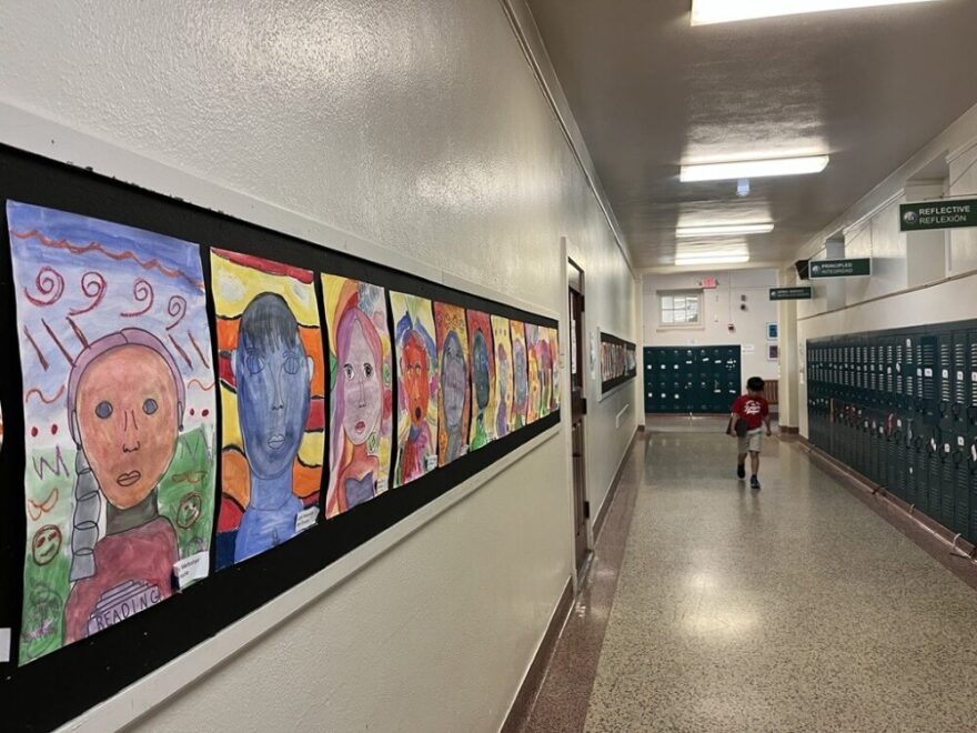River Oaks Elementary School hallway. 
