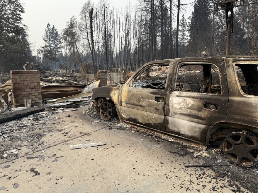 The remains of a home in North Spokane on Sunday, Aug. 2, 2026.
