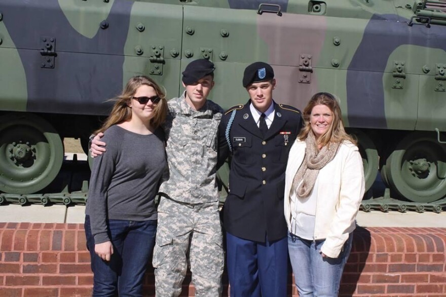 Maggie Duskin stands with her three children, Lexi, Jake, and Nathan