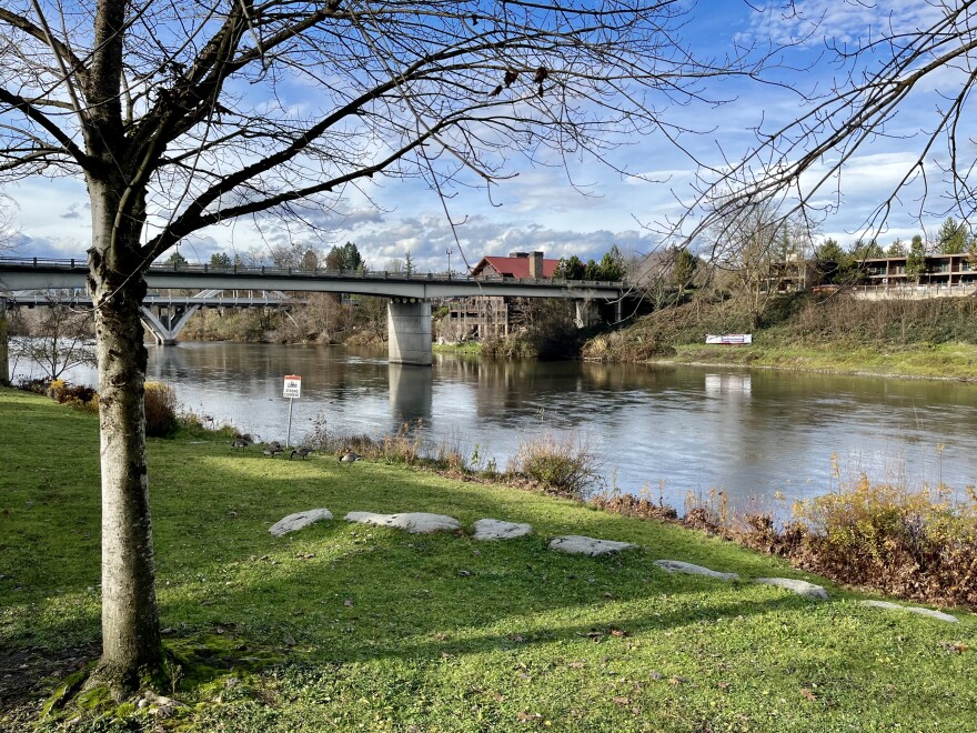  The Rogue River as seen from Grants Pass's Riverside Park. 