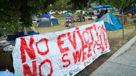 A proposed change to a Medford ordinance would make it a misdemeanor crime to organize camps in public spaces, similar to one that activists organized in Hawthorne Park in September 2020. 