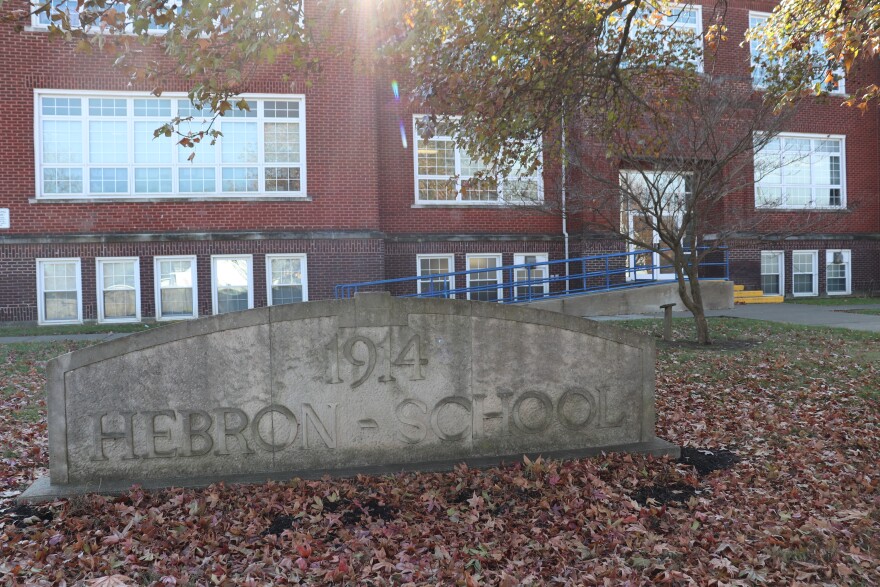 Front of 106-year old Hebron Elementary School.