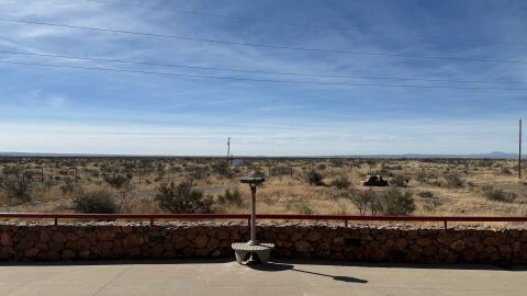The view looking south from the Marfa Lights Viewing Center.