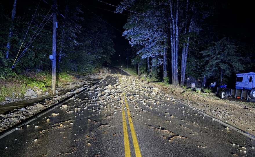 Flooding along Route 113 in Madison, New Hampshire, prompted the road closure June 11, 2026.