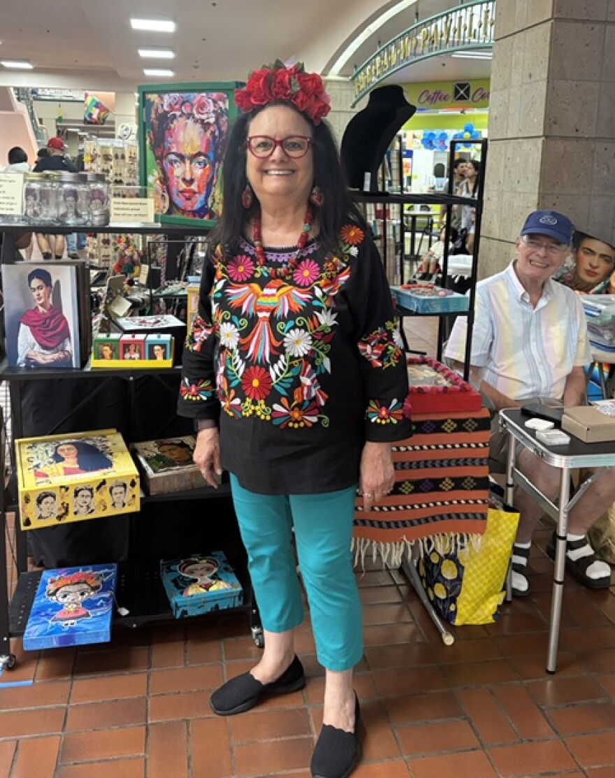 Diana Larson is DD of DD's Mixed Media. She was one of dozens of vendors at Frida Fest on Aug. 15, 2026.