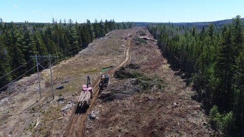 Site clearing for Central Maine Power's corridor in May 2021. 
