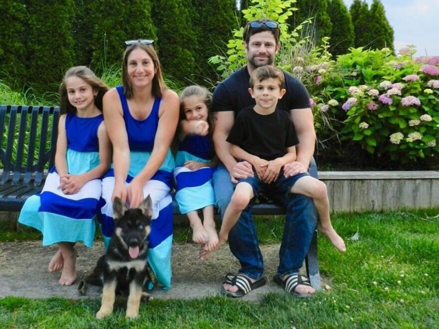 Joe Mena is seen with his family. He served in the Marines for eight years and later joined the National Guard. After losing his regular job during the pandemic, he took a COVID forbearance on a VA home loan to defer his mortgage payment.