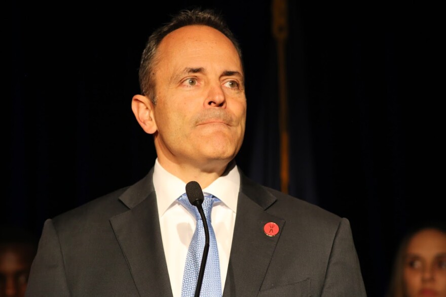 Gov. Matt Bevin on election night 2019.